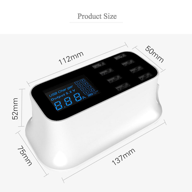 40W8usb digital display charger