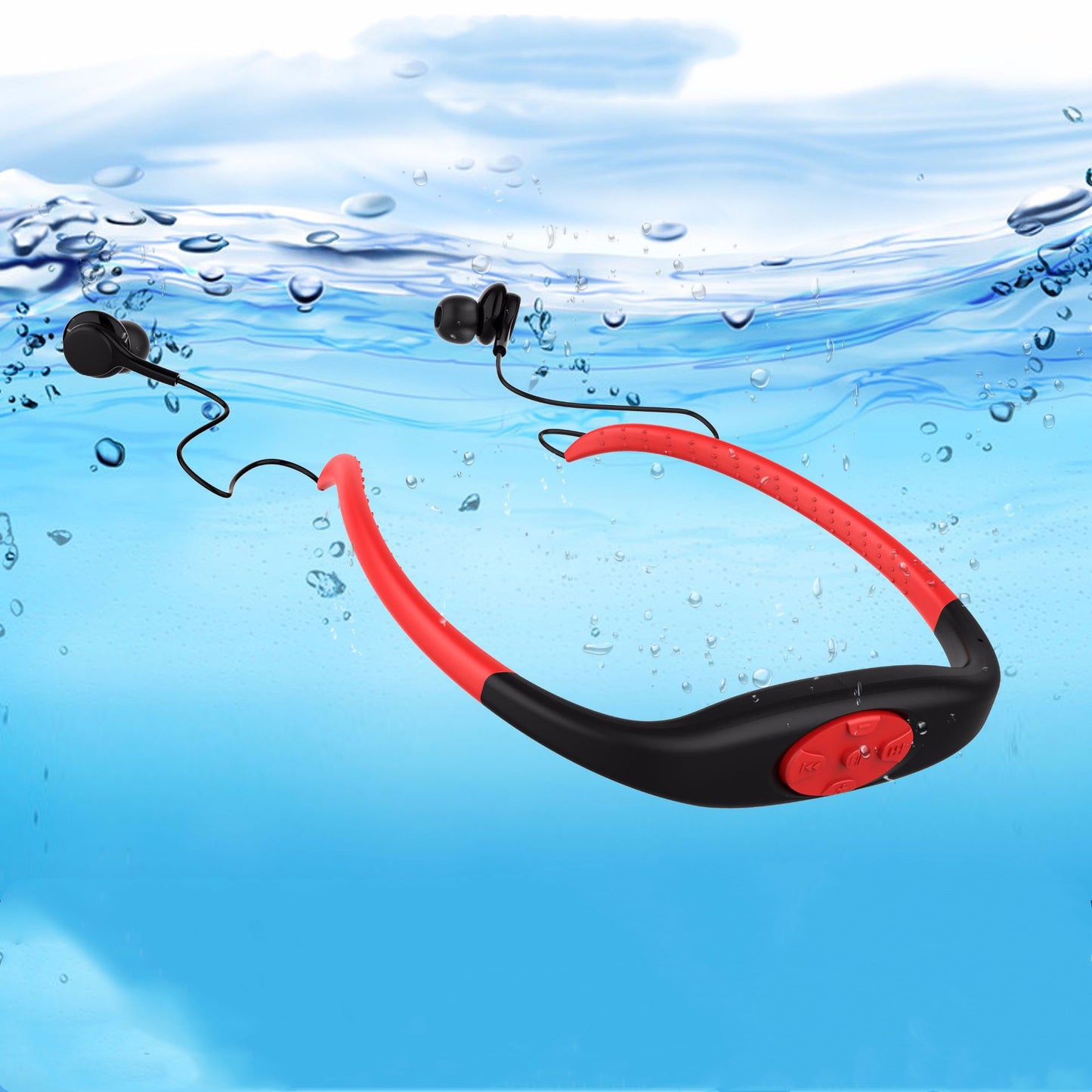 2in1 Bluetooth Wireless Earphone &MP3 Music Player 8G Headphone IPX8 Waterproof Swim Sport Neckband Stereo Headset with Mic