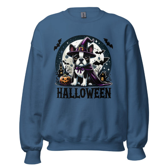 Halloween Witch Boston Terrier Unisex Sweatshirt